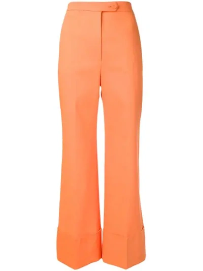 Shop Sara Battaglia Flared Trousers In Orange