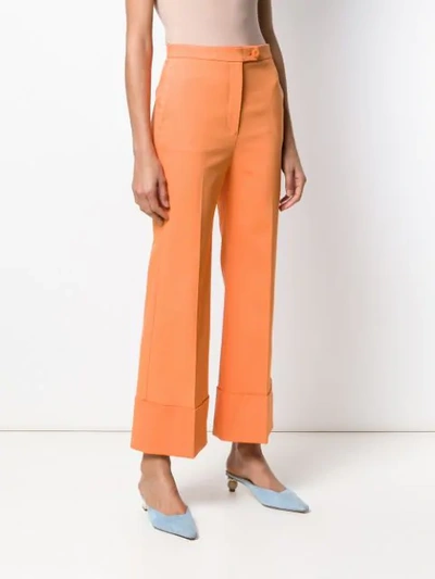 Shop Sara Battaglia Flared Trousers In Orange