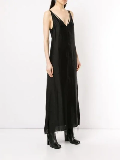 Shop Yang Li Plunge Slip Dress In Black