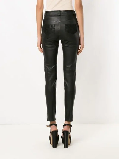 Shop Martha Medeiros Leather Skinny Trousers In Black