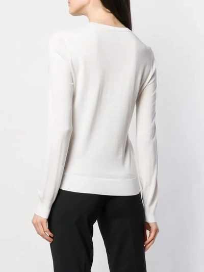 Shop Theory Crew Neck Knitted Jumper In White