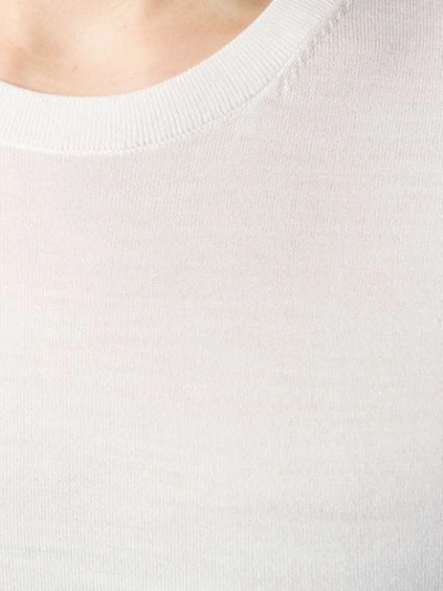 Shop Theory Crew Neck Knitted Jumper In White