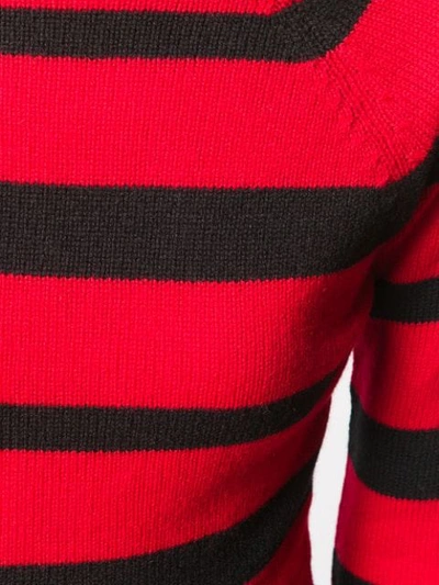 Shop Miu Miu Grunge Stripe Jumper In Red ,black