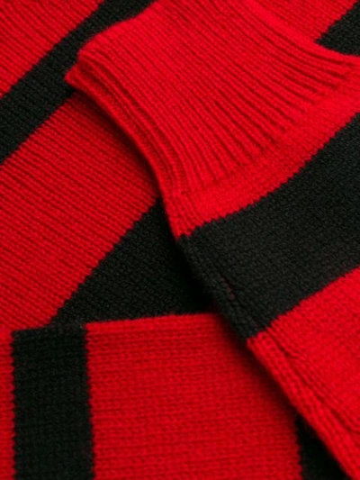 Shop Miu Miu Grunge Stripe Jumper In Red ,black