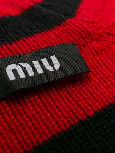 Shop Miu Miu Grunge Stripe Jumper In Red ,black