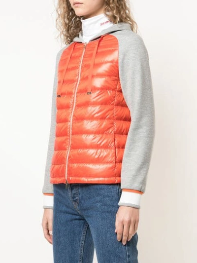 Shop Herno Padded Panel Sweatshirt In Orange