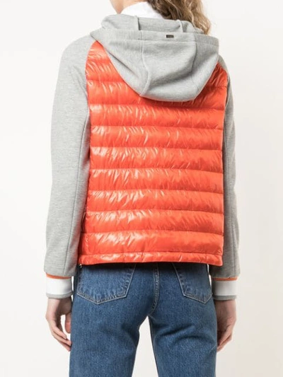 Shop Herno Padded Panel Sweatshirt In Orange
