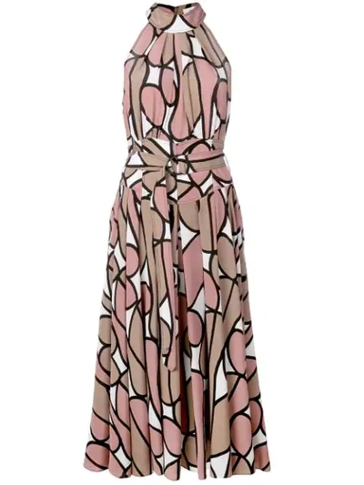 Shop Diane Von Furstenberg Nicola Silk Midi Dress In Brown