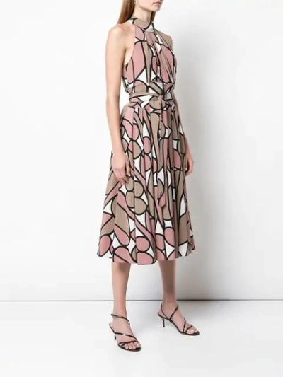 Shop Diane Von Furstenberg Nicola Silk Midi Dress In Brown