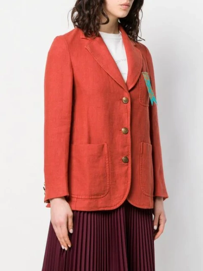 Shop The Gigi Pocket Ribbon Blazer In Red