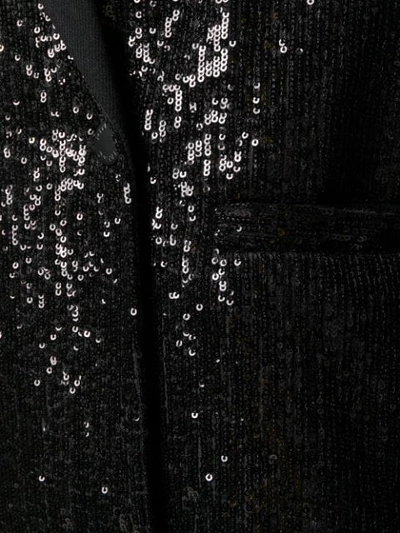 Shop Pinko Sequin Double-breasted Blazer In Black