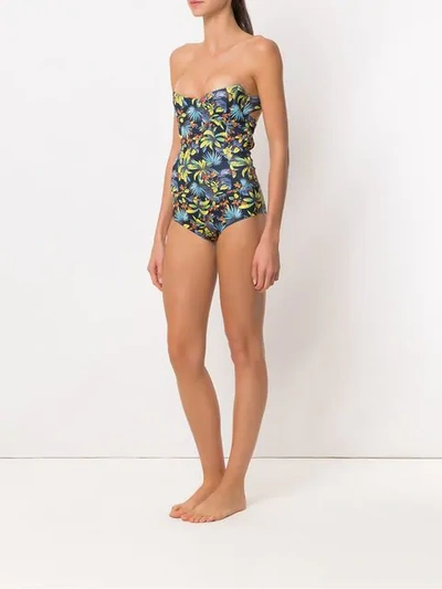 Amir Slama Printed Swimsuit In Black