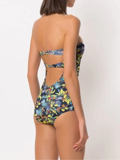 Amir Slama Printed Swimsuit In Black