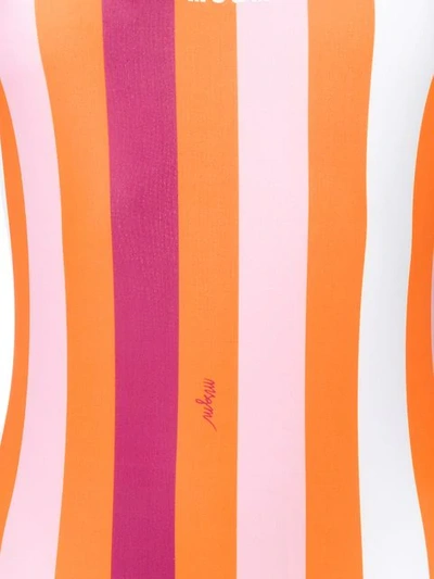 MSGM STRIPED SWIMSUIT - 橘色