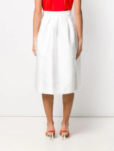 Shop P.a.r.o.s.h Leopard Cloqué Skirt In White