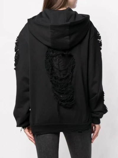 Shop Almaz Distressed Hoodie In Black