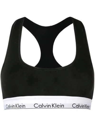 Shop Calvin Klein Underwear Logo Bra Top In Black