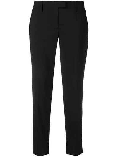 Shop Prada Cropped Tailored Trousers In F0002 Nero