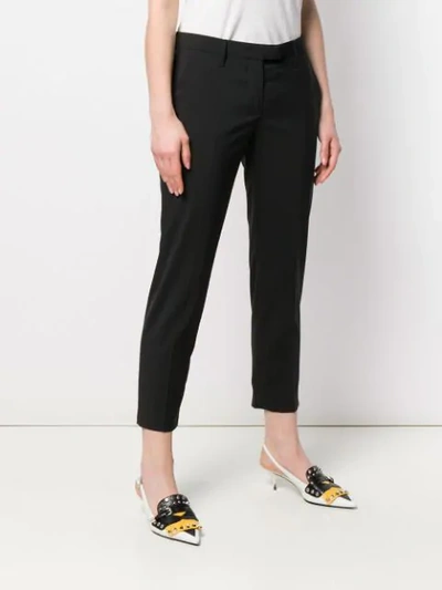 Shop Prada Cropped Tailored Trousers In F0002 Nero