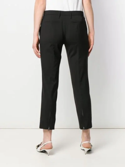 Shop Prada Cropped Tailored Trousers In F0002 Nero