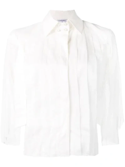 Pre-owned Chanel 2000's Cape-style Blouse In White