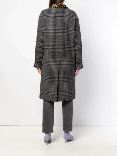 Shop Miu Miu Houndstooth Coat In Grey