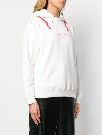 Shop Givenchy Gemini Printed Hoodie In White