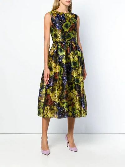 Shop Dolce & Gabbana Grapes Print Dress In Black