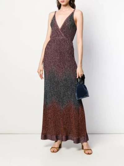 Shop M Missoni Metallic Knitted Long Dress In L300l Multicolor