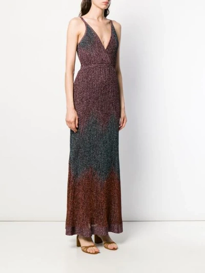 Shop M Missoni Metallic Knitted Long Dress In L300l Multicolor