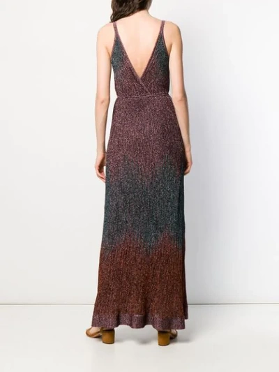 Shop M Missoni Metallic Knitted Long Dress In L300l Multicolor