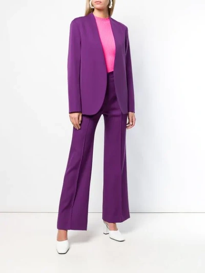 Shop Erika Cavallini Classic Fitted Blazer - Purple