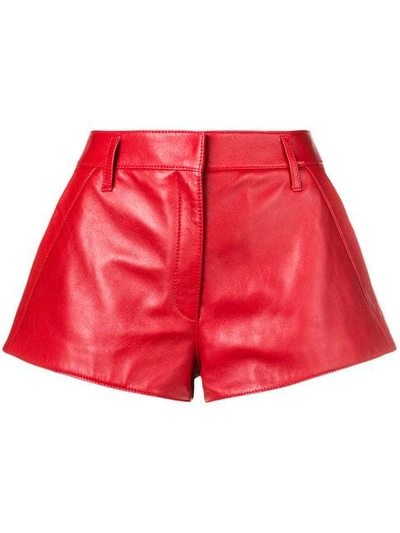 Shop Saint Laurent Flared Shorts In Red