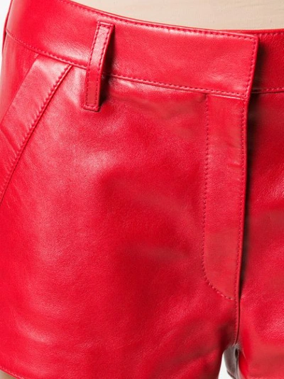 Shop Saint Laurent Flared Shorts In Red