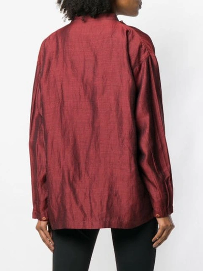 Pre-owned Issey Miyake 1980's Collarless Shirt In Red