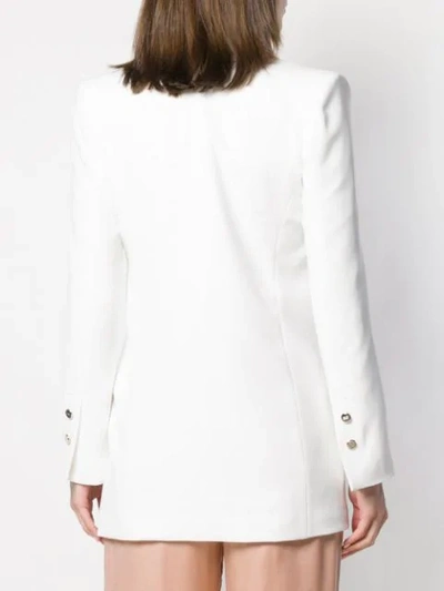 Shop Elisabetta Franchi Double-breasted Blazer In White