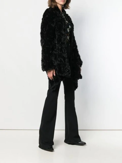 Pre-owned A.n.g.e.l.o. Vintage Cult 1990's Fur Waterfall Jacket In Black