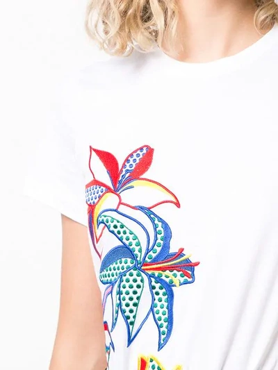 Shop Mary Katrantzou Floral Embroidered T In White