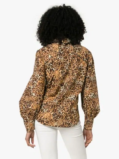Shop Johanna Ortiz Leopard Print Blouse In Brown