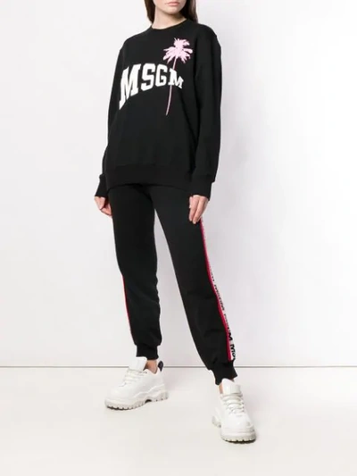 Shop Msgm Logo Sweater In Black