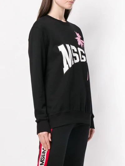 Shop Msgm Logo Sweater In Black