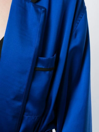 Shop Haider Ackermann Satin Robe Dress In Blue