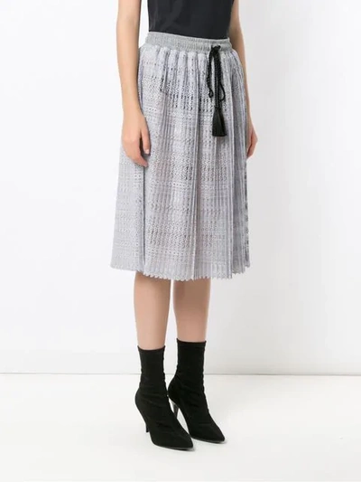 Shop À La Garçonne Lace Midi Skirt In Grey