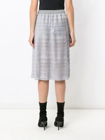 Shop À La Garçonne Lace Midi Skirt In Grey