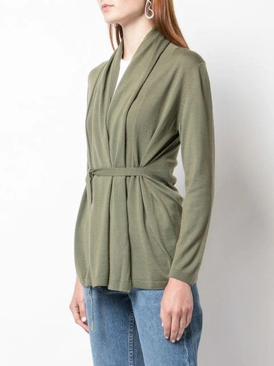 Shop Allude Long Sleeve Open Cardigan - Green