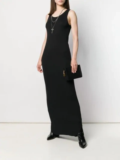 Shop Ann Demeulemeester Fitted Long Dress - Black