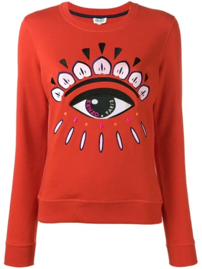 Shop Kenzo Eye Embroidered Sweatshirt In Red