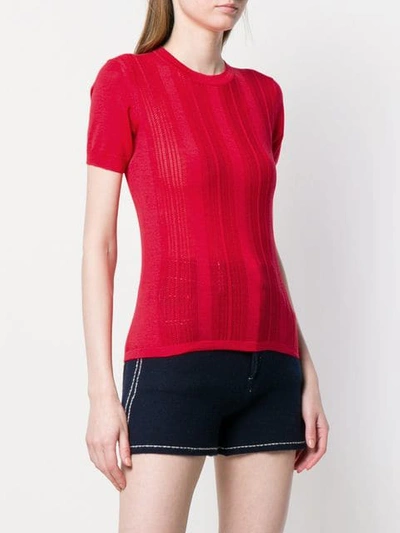 Shop Barrie Short-sleeve Ribbed Sweater In Pink
