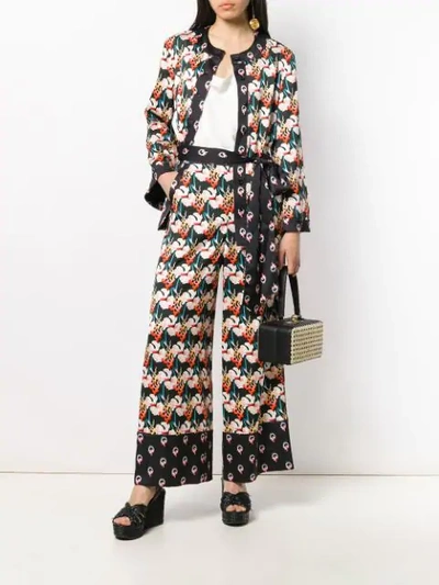 TEMPERLEY LONDON DRAGONFLY PRINT TIE WAIST JACKET - 黑色