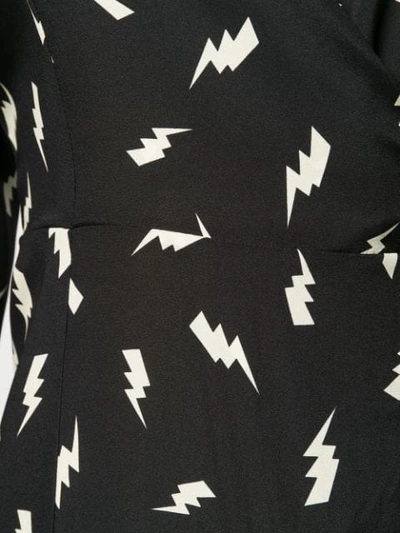 Shop P.a.r.o.s.h. Lightning Bolt Dress In Black